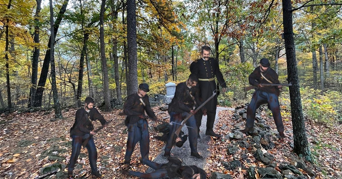 Chamberlain at Little Round Top, Gettysburg, PA American Battlefield