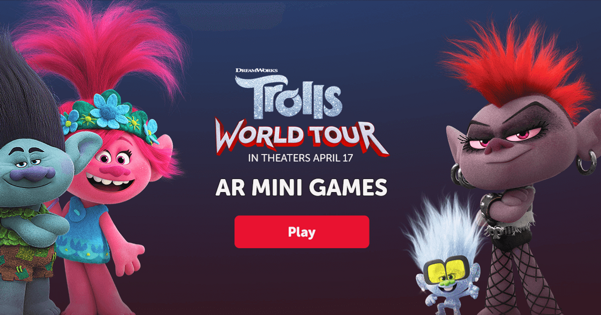 Trolls World Tour WebAR Games Powster 8th Wall